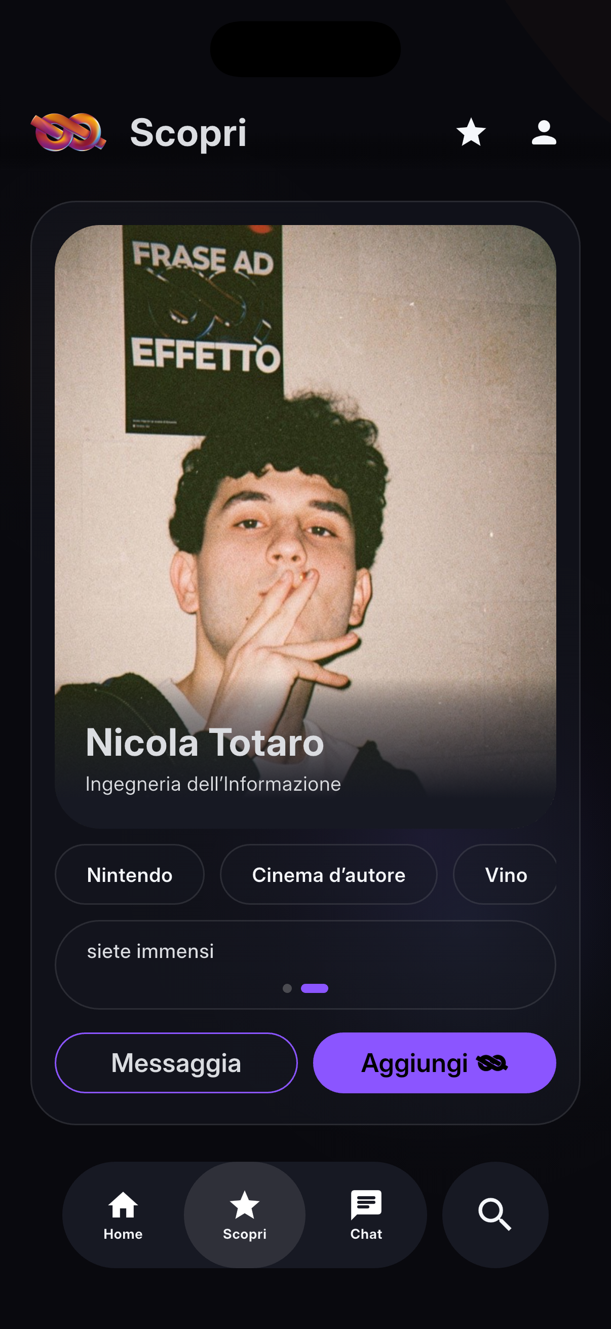 Schermata Scopri di Unitea